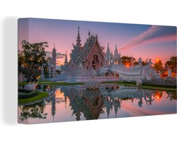 Canvas schilderij 160x80 cm - Wanddecoratie Thaise tempel - Muurdecoratie woonkamer - Slaapkamer decoratie - Kamer accessoires - Schilderijen