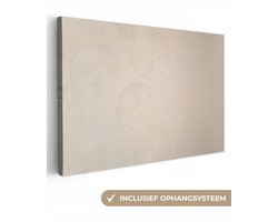 Canvas schilderij 180x120 cm - Exclusieve wanddecoratie Japandi - Beige - Modern - Muurdecoratie woonkamer - Slaapkamer decoratie - Kamer accessoires - Schilderijen op canvas