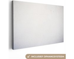 Canvas schilderij 180x120 cm - Wanddecoratie Beton - Wit - Muurdecoratie woonkamer - Slaapkamer decoratie - Kamer accessoires - Schilderijen