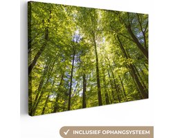 Canvas schilderij 180x120 cm - Wanddecoratie Bos - Zomer - Bladeren - Muurdecoratie woonkamer - Slaapkamer decoratie - Kamer accessoires - Schilderijen op canvas