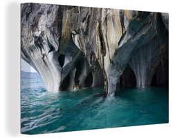 Canvas schilderij 180x120 cm - Wanddecoratie Marmeren zuilen van marmer van de Marble Caves - Muurdecoratie woonkamer - Slaapkamer decoratie - Kamer accessoires - Schilderijen