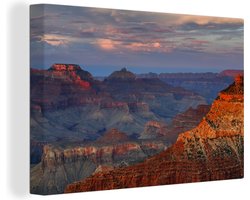 Canvas schilderij 180x120 cm - Wanddecoratie Mather Point zonsondergang Grand Canyon - Muurdecoratie woonkamer - Slaapkamer decoratie - Kamer accessoires - Schilderijen
