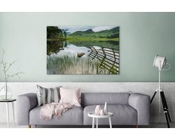Canvas schilderij 180x120 cm - Wanddecoratie Nationaal park Lake District heeft veel verschillende wateren - Muurdecoratie woonkamer - Slaapkamer decoratie - Kamer accessoires - Schilderijen
