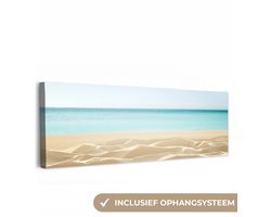 Canvas schilderij 180x60 cm - Wanddecoratie Strand - Zee - Zand - Muurdecoratie woonkamer - Slaapkamer decoratie - Kamer accessoires - Schilderijen op canvas