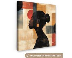 Canvas schilderij 20x20 cm - Exclusieve wanddecoratie Zijaanzicht - Vrouw - Vormen - Muurdecoratie woonkamer - Slaapkamer decoratie - Kamer accessoires - Schilderijen op canvas
