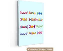 Canvas schilderij 20x30 cm - Exclusieve wanddecoratie Snoepjes - Realistisch - Kleurrijk - Muurdecoratie woonkamer - Slaapkamer decoratie - Kamer accessoires - Schilderijen op canvas