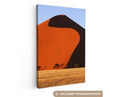 Canvas schilderij 20x30 cm - Wanddecoratie Een zandduin in de buurt van de klei-vallei Sossusvlei in Namibië - Muurdecoratie woonkamer - Slaapkamer decoratie - Kamer accessoires - Schilderijen op canvas
