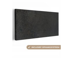 Canvas schilderij 300x140 cm - Wanddecoratie Industrieel - Beton - Grijs - Structuren - Retro - Muurdecoratie woonkamer - Slaapkamer decoratie - Kamer accessoires - Schilderijen op canvas