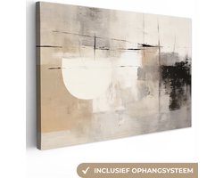 Canvas schilderij 30x20 cm - Wanddecoratie Abstract - Kunst - Grijs - Muurdecoratie woonkamer - Kamer decoratie modern - Abstracte schilderijen