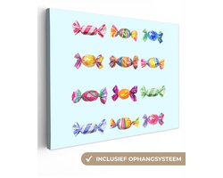 Canvas schilderij 40x30 cm - Exclusieve wanddecoratie Snoepjes - Realistisch - Kleurrijk - Muurdecoratie woonkamer - Slaapkamer decoratie - Kamer accessoires - Schilderijen op canvas