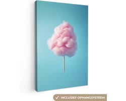 Canvas schilderij 40x60 cm - Exclusieve wanddecoratie Suikerspin - Zoet - Snoep - Muurdecoratie woonkamer - Slaapkamer decoratie - Kamer accessoires - Schilderijen op canvas