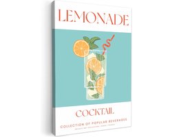 Canvas schilderij 40x60 cm - Wanddecoratie Cocktail - Lemonade - Vintage - Zomer - Muurdecoratie voor bar en kroeg - Keuken decoratie accessoires - Schilderijen - Wandborden
