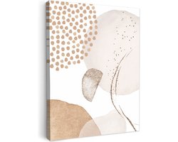 Canvas schilderij 50x70 cm - Wanddecoratie badkamer Watercolor - Pastel - Beige - Abstract - Modern - Muurdecoratie WC - Decoratieve accessoires - Toilet muur decoratie - Schilderijen op canvas