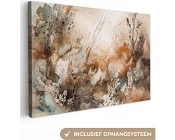 Canvas schilderij 60x40 - Bloemen kunst - Kamer decoratie accessoires - Schilderijen woonkamer - Wanddecoratie slaapkamer - Muurdecoratie keuken - Wanddoek interieur binnen - Woondecoratie huis - Abstracte schilderijen
