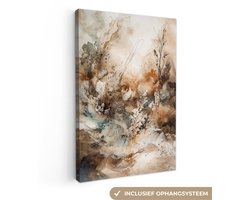 Canvas schilderij 60x90 - Bloemen kunst - Kamer decoratie accessoires - Schilderijen woonkamer - Wanddecoratie slaapkamer - Muurdecoratie keuken - Wanddoek interieur binnen - Woondecoratie huis - Abstracte schilderijen