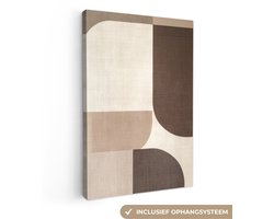 Canvas schilderij 60x90 cm - Exclusieve wanddecoratie Geometrisch - Geweven structuur - Modern - Muurdecoratie woonkamer - Slaapkamer decoratie - Kamer accessoires - Schilderijen op canvas