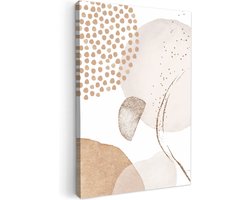 Canvas schilderij 60x90 cm - Wanddecoratie badkamer Watercolor - Pastel - Beige - Abstract - Modern - Muurdecoratie WC - Decoratieve accessoires - Toilet muur decoratie - Schilderijen op canvas