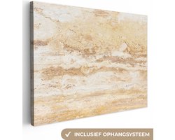 Canvas schilderij 80x60 cm - Wanddecoratie Marmer - Zand - Textuur - Muurdecoratie woonkamer - Slaapkamer decoratie - Kamer accessoires - Schilderijen op canvas