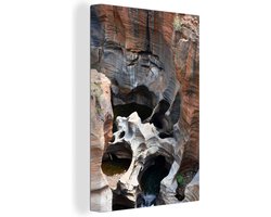 Canvas schilderij 90x140 cm - Wanddecoratie Bourke's gelukkuilen van de Blyde-rivier in Zuid-Afrika - Muurdecoratie woonkamer - Slaapkamer decoratie - Kamer accessoires - Schilderijen