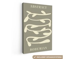 Canvas schilderij abstract 20x30 cm - Huis decoratie woonkamer bohemian - Keuken muur schilderijen groen - Abstracte wanddecoratie accessoires - Kamer interieur decoraties - Wanddoek natuur planten - Woning inrichting - Keukendecoratie