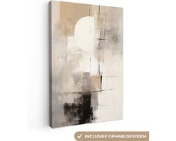 Canvas schilderij abstract 40x60 cm - Abstracte moderne wandkunst - Huis decoratie woonkamer modern - Keuken muur schilderijen - Wanddecoratie accessoires - Kamer interieur decoraties industrieel - Wanddoek grijs - Wall decoration