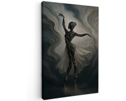 Canvas schilderij - Abstract Ballerina - 60x40 cm - Abstracte kunst - Huis decoratie woonkamer - muziek muur schilderijen - Wanddecoratie accessoires - Kamer interieur - dans