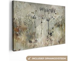 Canvas schilderij - Abstracte bloemen 120x80 - Kamer decoratie accessoires - Schilderijen woonkamer kunst - Wanddecoratie slaapkamer - Muurdecoratie keuken - Wanddoek interieur binnen - Woondecoratie - Wall art Woonaccessoires