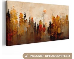 Canvas schilderij - Abstracte bomen 80x40 - Kamer decoratie accessoires - Schilderijen woonkamer kunst - Wanddecoratie slaapkamer - Muurdecoratie keuken - Wanddoek interieur binnen - Woondecoratie huis - Wall art woonaccessoires