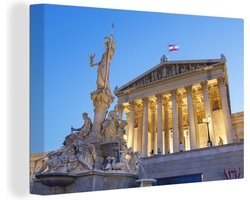 Canvas Schilderij Architectuur - Wenen - Oostenrijk - 60x40 cm - Wanddecoratie