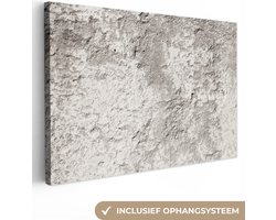 Canvas Schilderij Beton - Crème - Patronen - 60x40 cm - Wanddecoratie