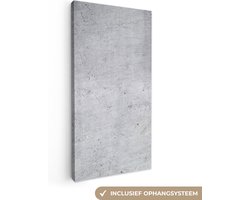 Canvas Schilderij Beton - Grey - Zilver - 20x40 cm - Wanddecoratie