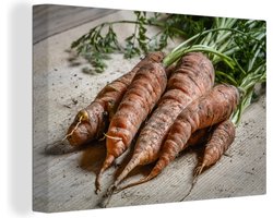 Canvas Schilderij Biologische wortels - 30x20 cm - Wanddecoratie