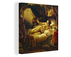 Canvas Schilderij Danaë - Schilderij van Rembrandt van Rijn - 20x20 cm - Wanddecoratie