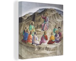 Canvas Schilderij De Bergrede - schilderij van Fra Angelico - 20x20 cm - Wanddecoratie