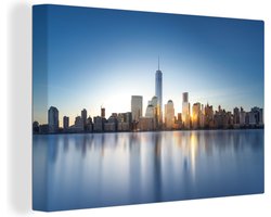 Canvas Schilderij De skyline van New York met in het midden het World trade center - 120x80 cm - Wanddecoratie