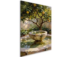 Canvas schilderij - Decoratie woonkamer - Boomgaard - Keuken - Landelijk - Woondecoratie - Impressionisme - Bomen - 40x60 cm
