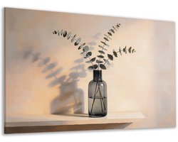 Canvas schilderij - Decoratie woonkamer - Botanicals - Japandi stijl - Slaapkamer - Scandinavisch - Modern - 100x75 cm