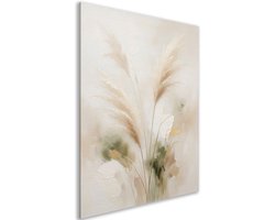 Canvas schilderij - Decoratie woonkamer - Botanicals - Pampasgras - Modern - Muurdecoratie - Slaapkamer accessoires - Japandi - Droogbloemen - 30x45 cm