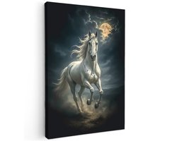 Canvas schilderij - Droom van de Nacht - 60x40 cm - Moderne kunst - Huis decoratie woonkamer - Keuken muur schilderijen - Wanddecoratie accessoires - Kamer interieur - Paard
