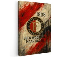 Canvas schilderij - Feyenoord 1908 - 60x40 cm - Abstracte kunst - Huis decoratie woonkamer - Keuken muur schilderijen - Wanddecoratie accessoires - Kamer interieur - voetbal
