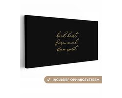 Canvas schilderij - Gouden quote 40x20 - Kamer decoratie accessoires - Schilderijen woonkamer spreuken - Wanddecoratie slaapkamer goud - Muurdecoratie keuken - Wall decoration - Wanddoek interieur binnen - Woonaccessoires
