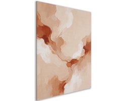 Canvas schilderij - Japandi abstract - Moderne in huis - Accessoires woonkamer - Decoratie slaapkamer volwassenen - Hal - Terracotta - 30x45 cm