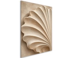 Canvas schilderij - Japandi - Crème - Minimalisme - Decoratie slaapkamer volwassenen - Hal - Beige - Modern - 75x100 cm