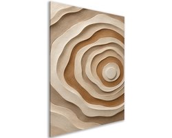 Canvas schilderij - Japandi - Geometrie - Modern - Crème - Decoratie slaapkamer volwassenen - Hal - Accessoires woonkamer - Abstract beige - 40x60 cm