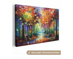 Canvas schilderij - Kleurrijk kunst 120x80 - Kamer decoratie accessoires - Muurdoek - Moderne schilderijen woonkamer - Wanddecoratie slaapkamer - Muurdecoratie keuken - Wanddoek interieur binnen - Woondecoratie huis - Woonaccessoires
