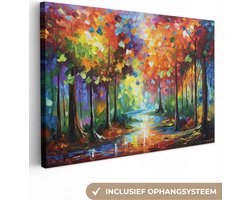 Canvas schilderij - Kleurrijk kunst 90x60 - Kamer decoratie accessoires - Muurdoek - Moderne schilderijen woonkamer - Wanddecoratie slaapkamer - Muurdecoratie keuken - Wanddoek interieur binnen - Woondecoratie huis - Woonaccessoires