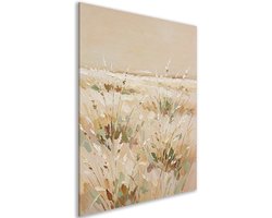 Canvas schilderij - Landelijk - Decoratie woonkamer - Pampasgras - Woondecoratie - Muurdecoratie slaapkamer volwassenen - Japandi - Beige - Droogbloemen - 50x70 cm