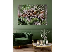 Canvas schilderij leeuwenfamilie 70 cm x 100 cm - schilderij - canvas - muurdecoratie - wall - deco - kunst - wanddecoratie - kader - wandschilderij - decoratief - interieur - huis - home - cadeau - geschenk - gift - verjaardag - nieuwjaar - kerst
