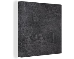 Canvas Schilderij Leisteen - Beton - Natuursteen - Grijs - Industrieel - 20x20 cm - Wanddecoratie