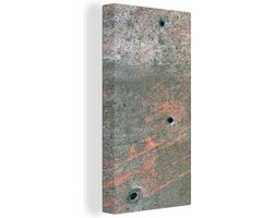 Canvas Schilderij Messing - Roest - Verweerd - 20x40 cm - Wanddecoratie